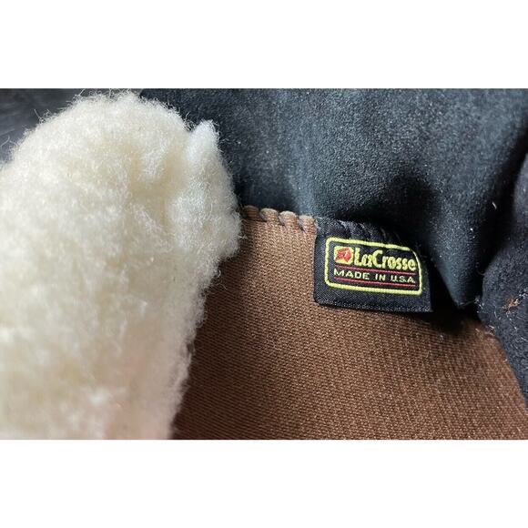 LaCrosse Women’s Black Suede Lined Lace Up Duck Boots Size 7 Shearling - Picture 10 of 10